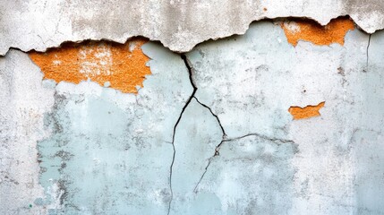 Poster - Aged cracked concrete wall texture with peeling paint and grunge patterns for background design and artistic projects