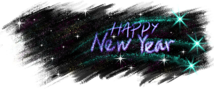Hand drawn brush illustration new year