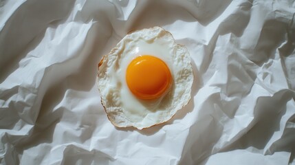 Aufkleber - Egg yolk and white beautifully separated on textured white background for culinary or food concept imagery.