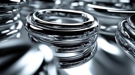 Fototapete - Modern Steel Spring Design with Reflective Surfaces and Abstract Composition for Industrial or Engineering Concepts