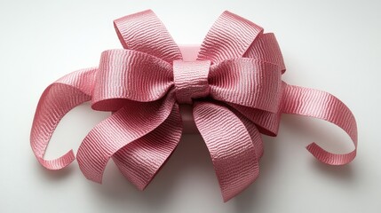 Aufkleber - Elegant pink gift bow displayed on a clean white background perfect for festive packaging and celebratory occasions.