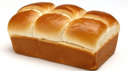 Poster - Freshly baked golden brown bread loaf on a clean background ready for use in bakery or culinary related projects