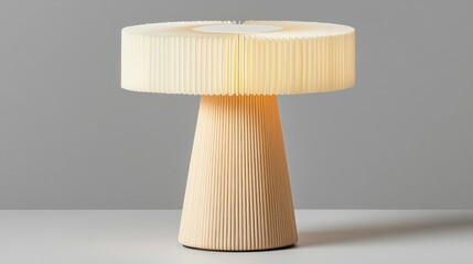 Poster - Stylish modern table lamp with pleated shade providing warm ambient lighting in contemporary interior setting