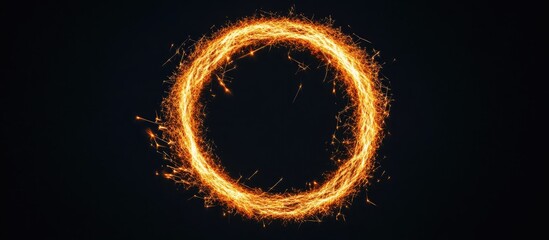 Poster - Dazzling circular sparkler formation on a dark backdrop creating a stunning visual effect for celebrations and events