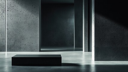 Aufkleber - Textured gray terrazzo concrete surface in modern architecture showcasing minimalist design and natural light highlights