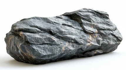 Leinwandbilder - Natural textured rock isolated on white background suitable for backgrounds or geological illustrations in design projects