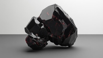 Poster - Cuprite mineral specimen showcasing its unique copper ore characteristics and distinct crystalline structure on a neutral background.