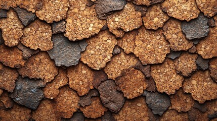 Poster - Textured cork board surface showcasing a rich variety of natural color tones and patterns ideal for backgrounds and design projects.