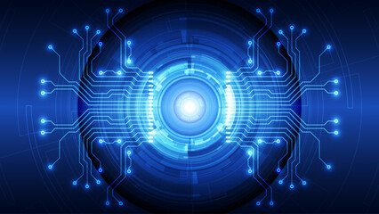 Poster - Abstract technology background. Hi-tech circuit board. Vector illustration.
