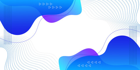 Poster - abstract blue fluid shape modern banner.