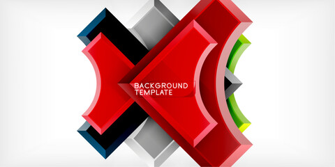 Poster - Square, arrow shapes with round elements Vector Illustration For Wallpaper, Banner, Background, Card, Book Illustration, landing page