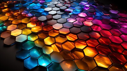 Poster - Abstract colorful hexagonal pattern.
