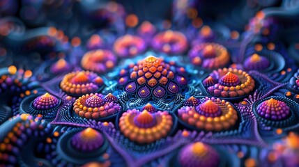 Poster - Abstract fractal art, vibrant colors, intricate patterns.