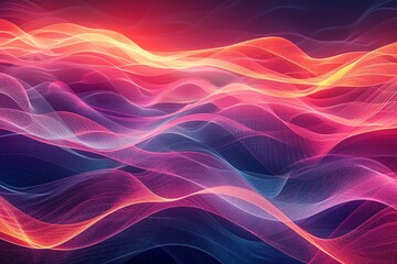 Poster - Abstract vibrant wavy lines background.