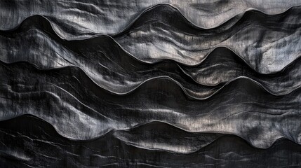 Aufkleber - Textured abstract dark grey waves for versatile background and wallpaper applications in modern design projects
