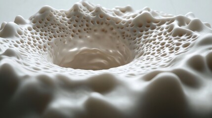 Poster - Closeup of textured white material with intricate holes showcasing a unique organic design and smooth surface details.