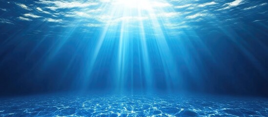 Poster - illuminated deep blue pool water with sunlight creating abstract natural patterns and reflections be