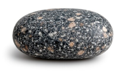 Poster - Granite stone close-up isolated on white background showcasing unique texture and coloration ideal for design and natural decor projects