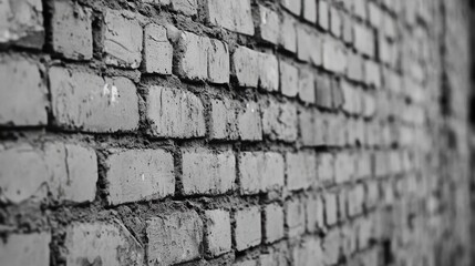 Poster - Textured gray decorative plaster brick wall in close-up view highlighting the rustic charm of aged construction materials.