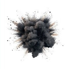 Wall Mural - dark grey explosion isolated on white.