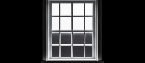Aufkleber - Illuminated window against dark background creating a serene ambiance with contrasting light and shadows in a minimalist setting.