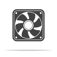 Wall Mural - computer cooling fan icon transparent vector isolated