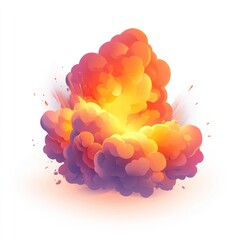 Wall Mural - fiery explosion, orange and yellow.