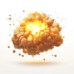 Wall Mural - fiery explosion with bright orange and yellow glow.