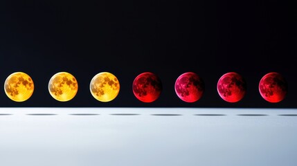 Wall Mural - a series of stages of a total lunar eclipse, showcasing the earth shadow gradually covering the moon