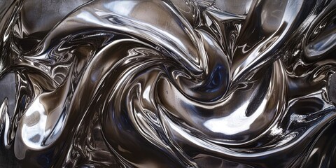 Poster - Silver fabric with a wavy pattern
