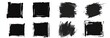 © DZMITRY - A rough box brush frame forms a shape set. A text box with a rough, grunge square paint shape element. A hand-drawn crayon grunge brush rectangle text border. Modern illustration.
