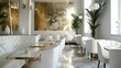 © Amelia - The trendy interior design concept is white and gold