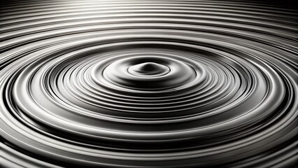 Aufkleber - Modern Black and White Concentric Line Circle Background with Ripple Effect, Captured in Drone Photography - Abstract Motion and Minimalistic Design for Creative Projects