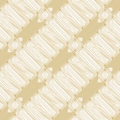 Poster - Geometric lines seamless pattern. Golden vector texture with thin diagonal stripes, lines, chevron, zigzag. Abstract gold and white graphic background. Luxury linear ornament. Trendy repeat design