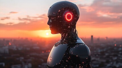 Poster - An automated trading bot using real-time data streams for accurate financial predictions Stock Photo with side copy space