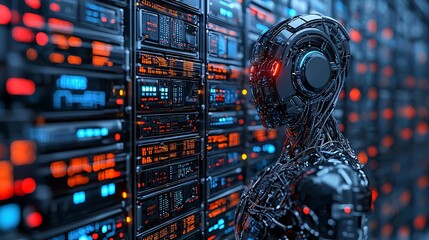 Poster - An automated trading bot using real-time data streams for accurate financial predictions Stock Photo with side copy space