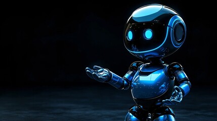 Poster - A robotic trading assistant integrated with customizable APIs for personalized strategies Stock Photo with side copy space
