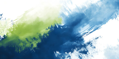Poster - abstract brushstrokes of blue and green: an abstract painting with vibrant blue and green brushstrok