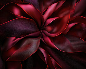 Poster - This stunning image captures the elegance of flowing red silk, reminiscent of delicate petals. The interplay of light and texture creates a captivating visual experience.