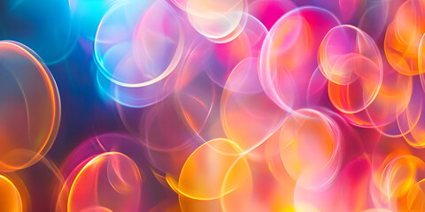 Poster - abstract circles of light: a vibrant and mesmerizing abstract photo featuring a swirling arrangement