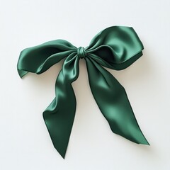 green bow on a white background