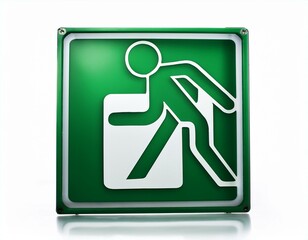 Wall Mural - green exit sign isolated in white - new life, new job, new business, new