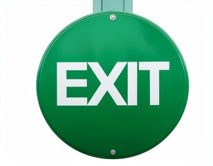 Wall Mural - green exit sign isolated in white - new life, new job, new business, new