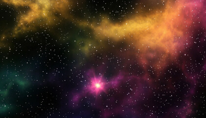 Aufkleber - Colorful cosmic clouds and stars fill the night sky