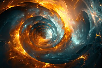 Canvas Print - abstract swirling vortex of fire and ice.