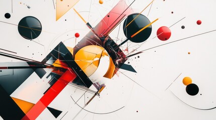 Aufkleber - superposition, where various geometric shapes coexist in a harmonious arrangement. the artwork utili