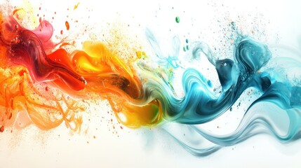 Aufkleber - AI, blending vibrant colors and abstract forms to depict the fusion of technology and intelligence,