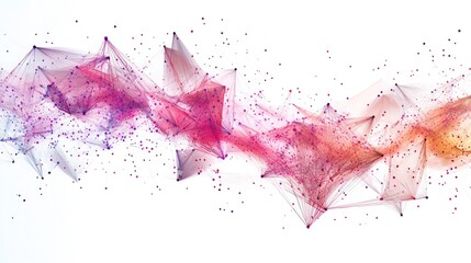 Poster - AI, featuring interconnected geometric shapes and vibrant energy waves that symbolize advanced computational processes,