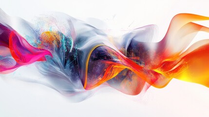 Poster - AI, featuring interconnected geometric shapes and vibrant energy waves that symbolize advanced computational processes,
