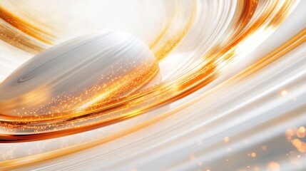 Poster - Close-up of Saturn with stunningly beautiful patterns and colors on a clean white background.